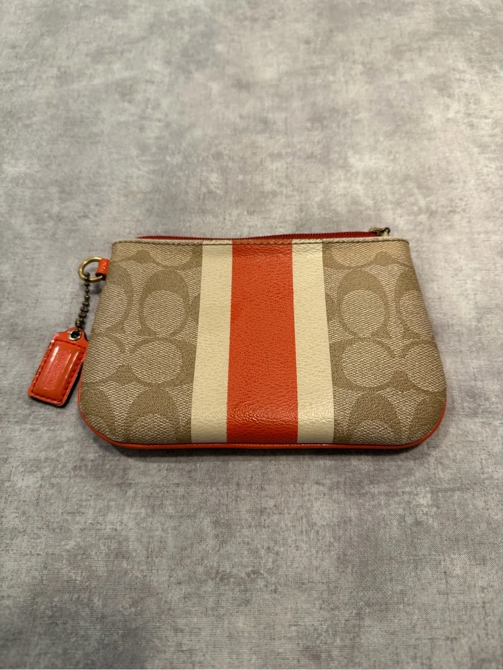 Vintage Coach Signature Zip Canvas Wristlet